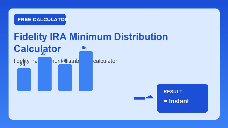 Fidelity Ira Minimum Distribution Calculator — financial formula steps and dollar results (CalcHubly infographic)