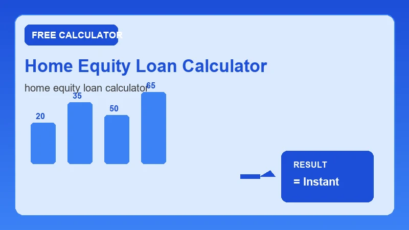 Home Equity Loan Calculator — financial formula steps and dollar results (CalcHubly infographic)
