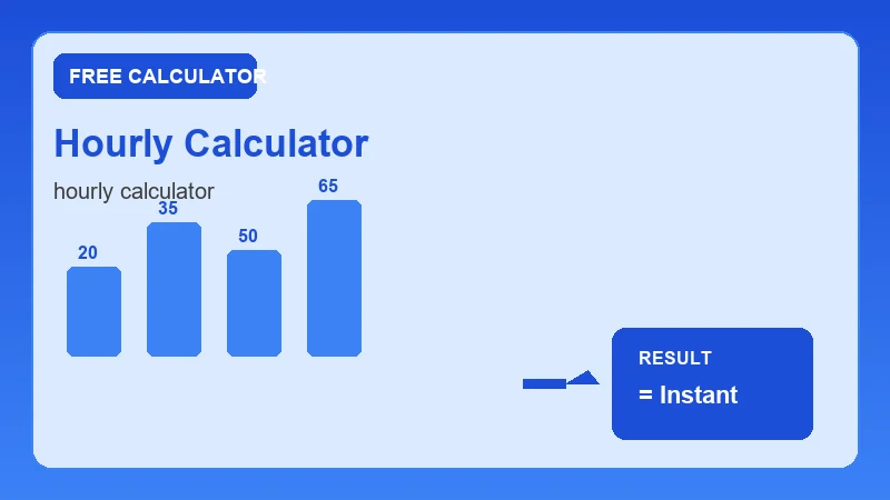 Hourly Calculator — financial formula steps and dollar results (CalcHubly infographic)