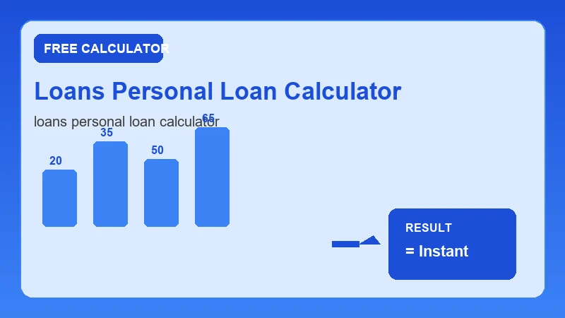 Loans Personal Loan Calculator — financial formula steps and dollar results (CalcHubly infographic)