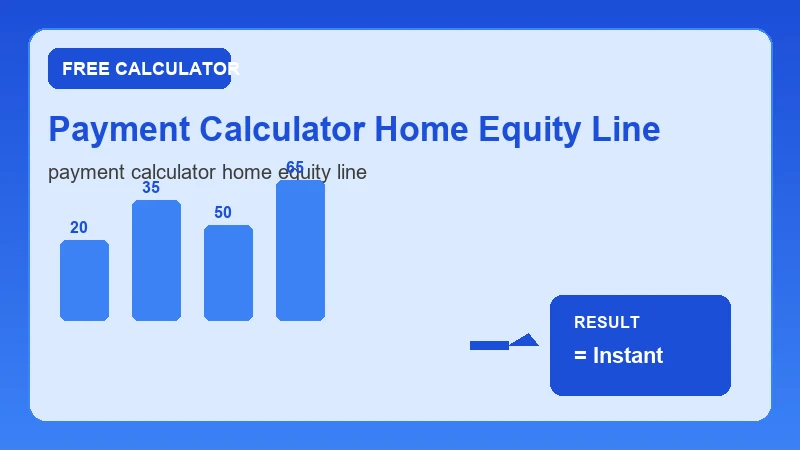 Payment Calculator Home Equity Line — financial formula steps and dollar results (CalcHubly infographic)