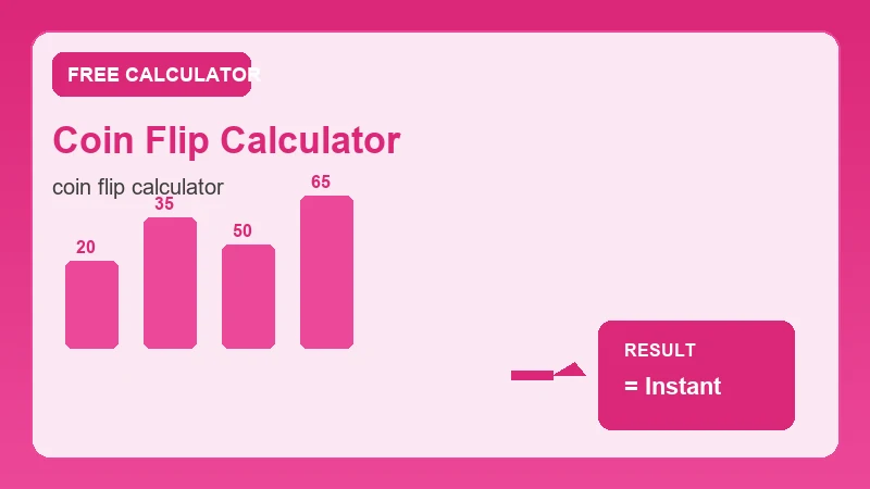 Coin Flip Calculator — step-by-step calculator workflow and results (CalcHubly infographic)