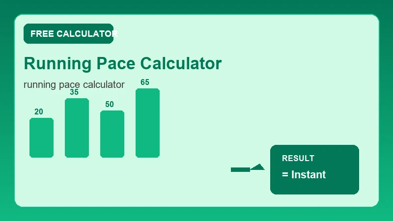 Running Pace Calculator — health metrics chart and wellness results (CalcHubly infographic)