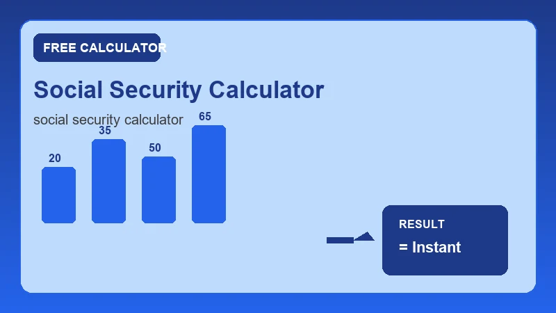 Social Security Calculator — step-by-step calculator workflow and results (CalcHubly infographic)