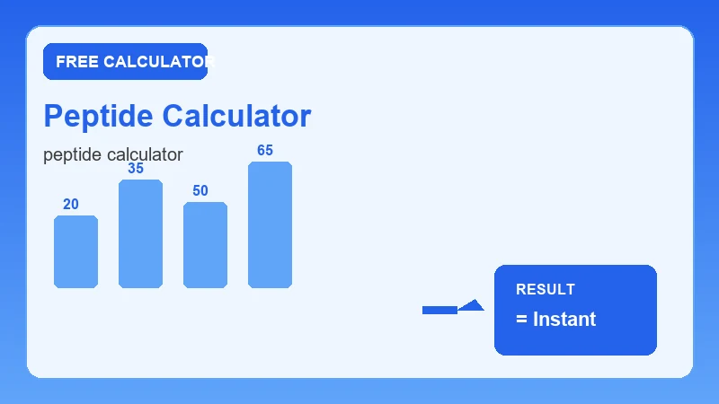 Peptide Calculator — step-by-step calculator workflow and results (CalcHubly infographic)