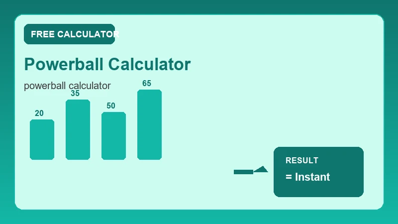 Powerball Calculator — step-by-step calculator workflow and results (CalcHubly infographic)